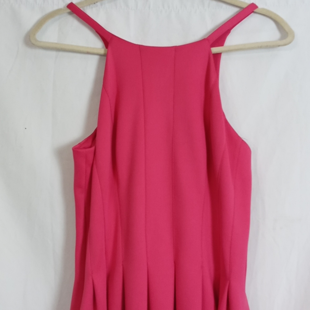 Hot pink Calvin Klein back zip pockets midi dress - Picture 3 of 10